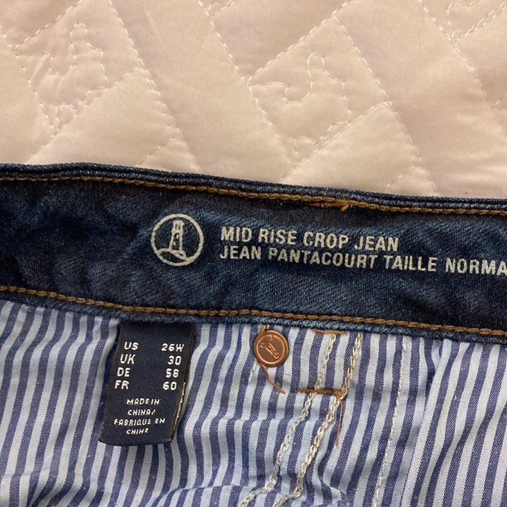 Dark blue Lands End crop jeans - Picture 3 of 7